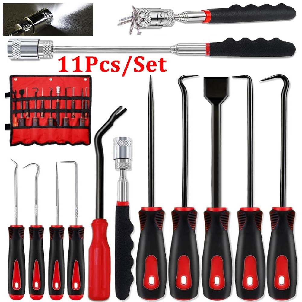 11Pcs/Set Precision Pick & Hook with Scraper and Magnetic Telescoping Tool Kit gallery