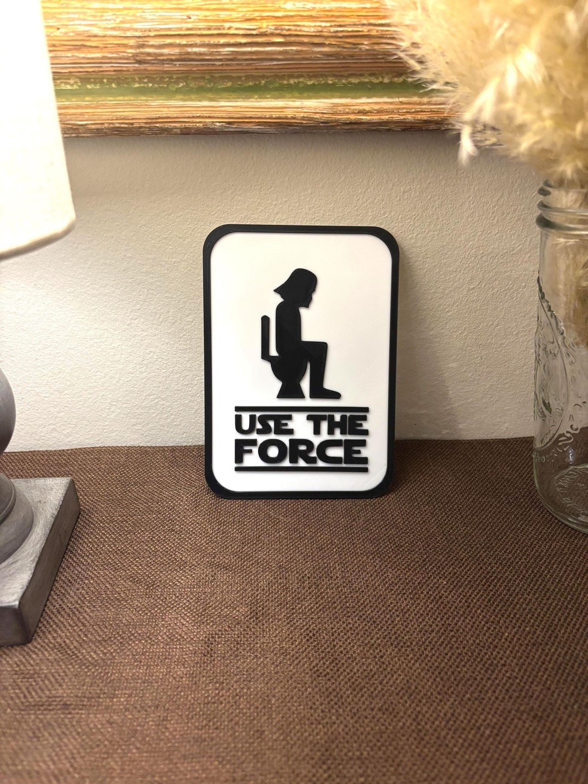 "Use the Force" Funny Bathroom Sign - Customizable Color Options - 3D Printed gallery