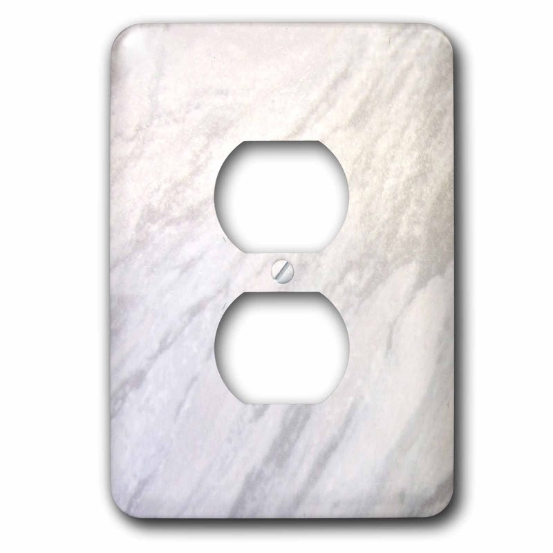3dRose Gray Marble Texture 2-Plug Outlet Cover - White Light Grey Stone Look gallery