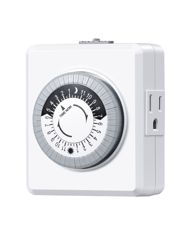 DEWENWILS 24 Hour Mechanical Outlet Timer for Lamps, Christmas Lights, 1-Pack