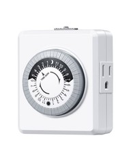 DEWENWILS Dual Outlet Mechanical Light Timer, 30 Min Intervals, 125V 15A, ETL