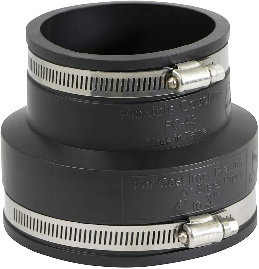 PVC Flexible Reducing Coupling Pipe Stainless Steel Clamps 1-1/2"x1-1/4"-8" x 6" gallery