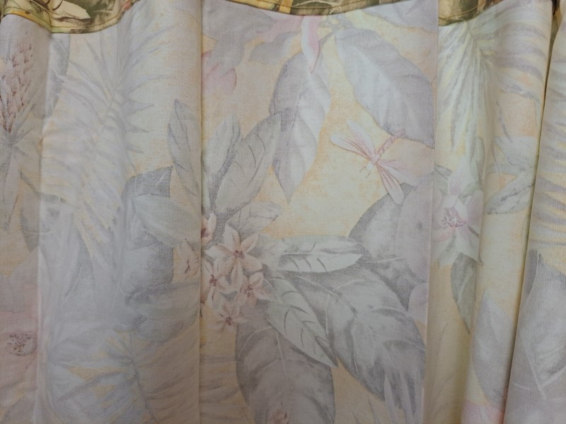 Croscill Shower Cutain Panel Fabric Cotton Tropical Palm Floral Orchid 1pc NWOT gallery