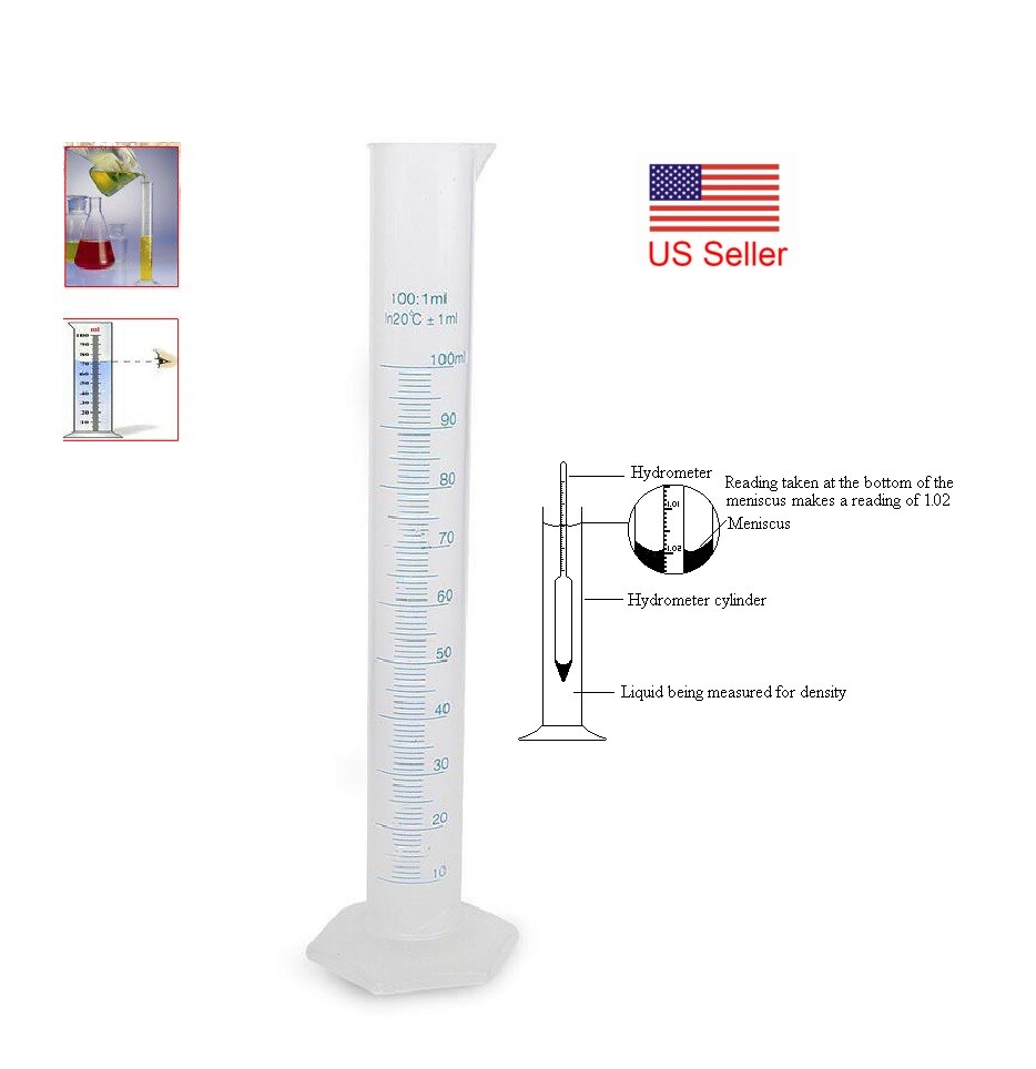 12" 250ml TEST JAR For Hydrometer Meter Alcohol Proof Whisky Moonshine Beer Wine gallery