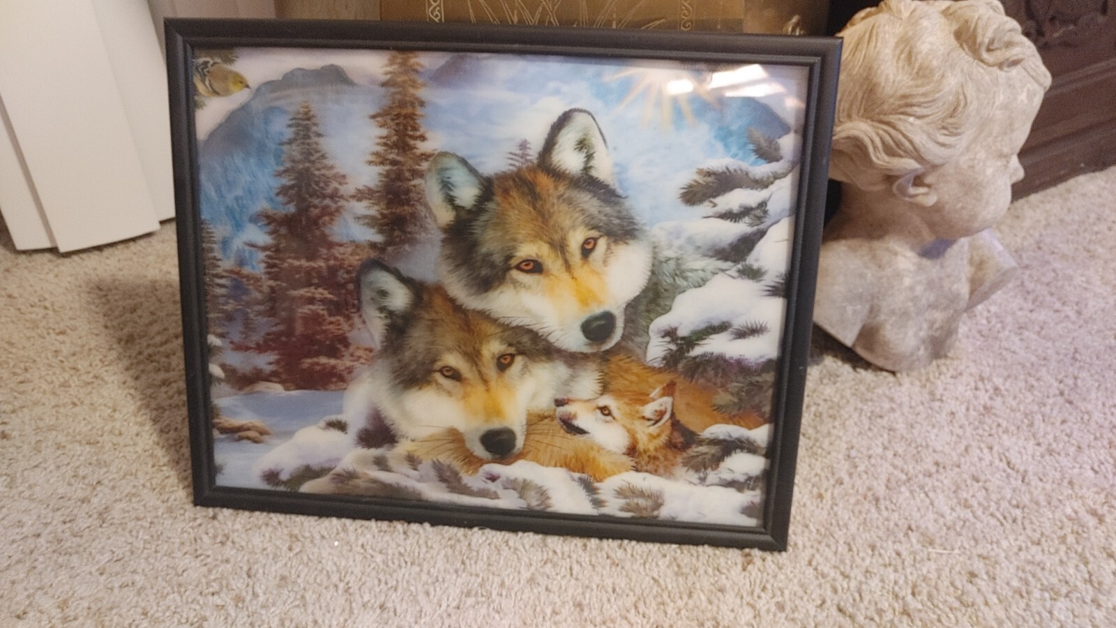 Vintage Lentograph 3D Lenticular Wolves Motion Picture 15" x 12" gallery
