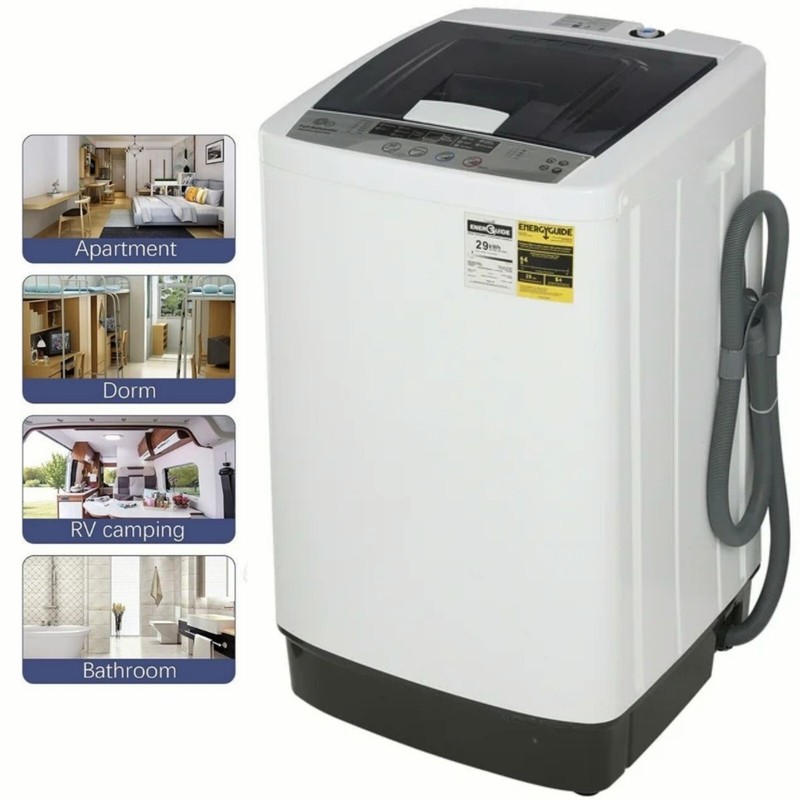 Washing Machine Full-Automatic Laundry Washer Low Noise 17.8Lbs/13.5Lbs Capacity gallery
