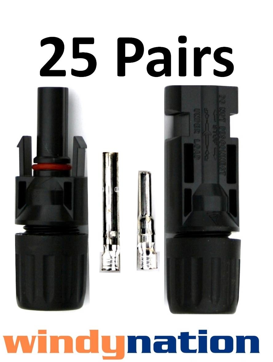 25 Pairs Male Female Solar Panel Cable Connectors USA Ship gallery
