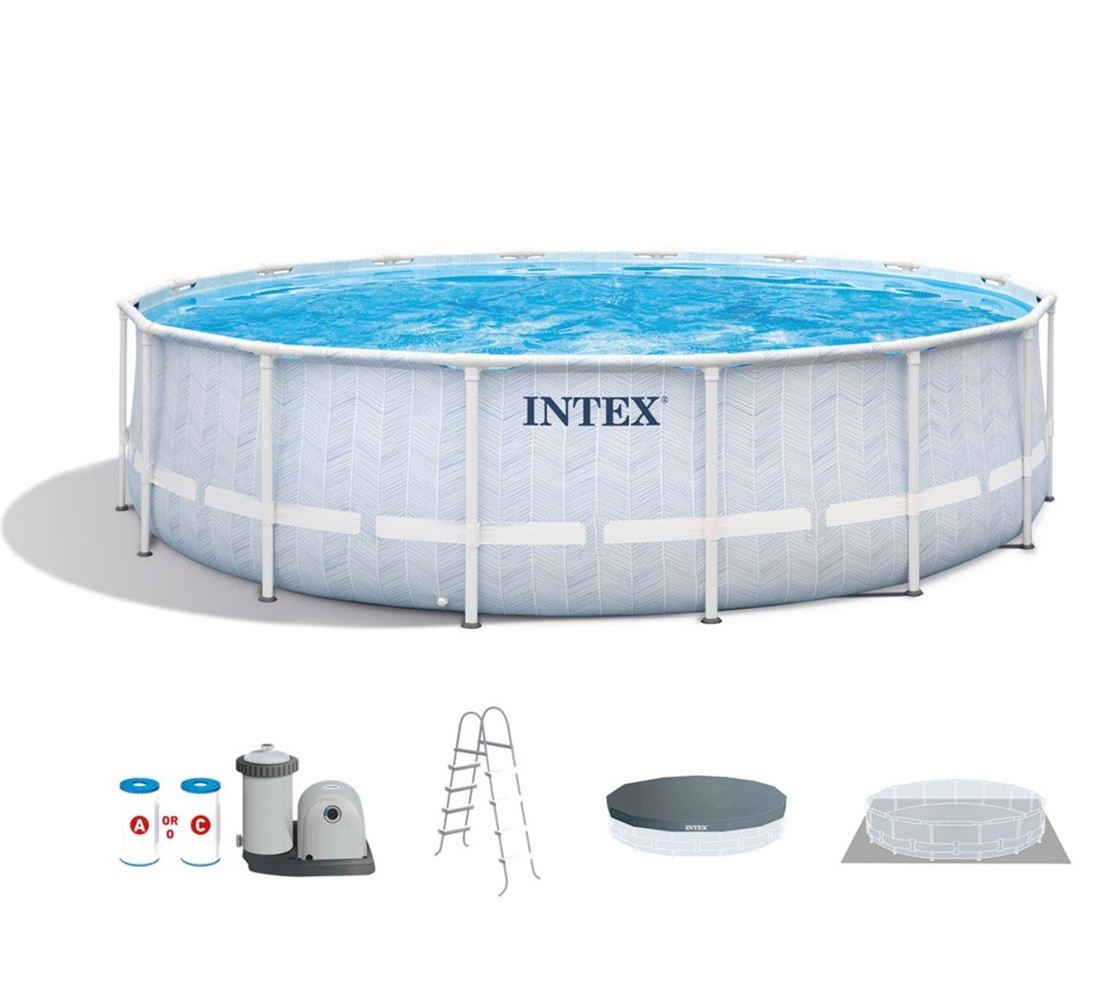 Intex 16FT X 48IN Chevron Prism Frame Premium Pool Set with Pump gallery
