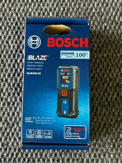 Bosch Blaze 100ft Backlit Laser Measure - Blue (GLM100-23) gallery