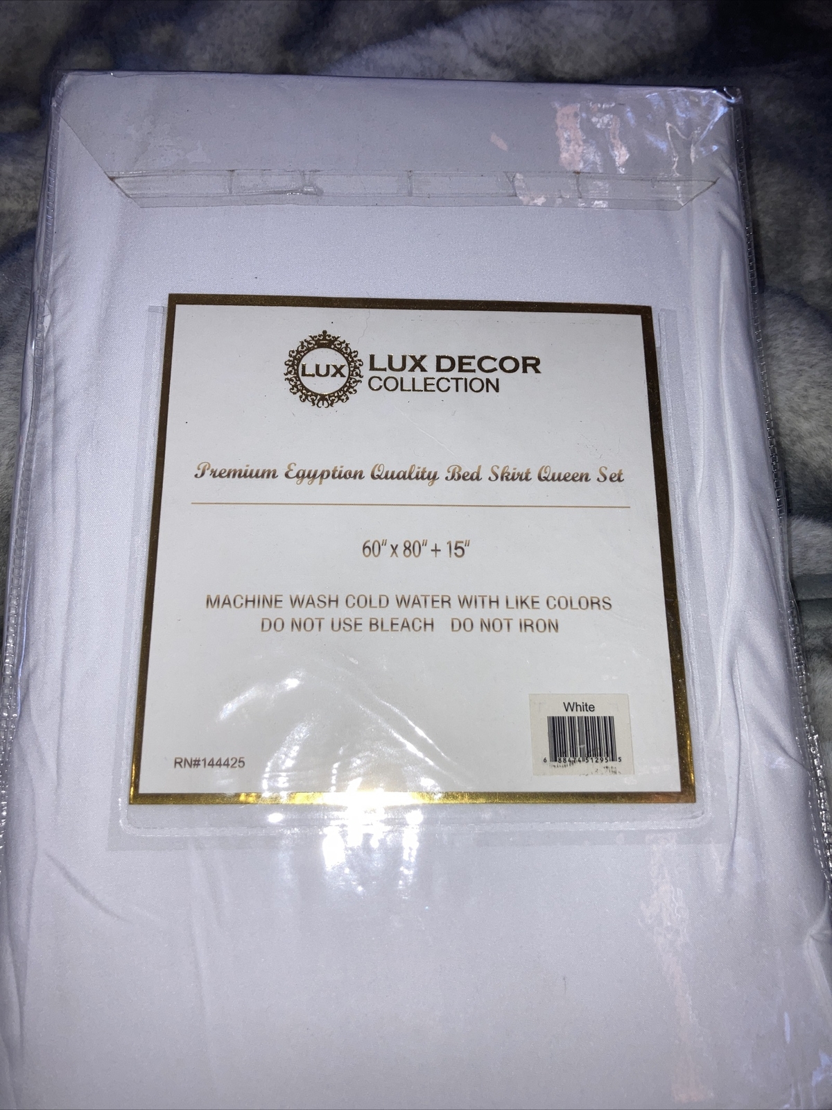 Lux Decor Collection Queen Bed Skirt White 1800 Series Ultra Soft Egyptian Qty. gallery