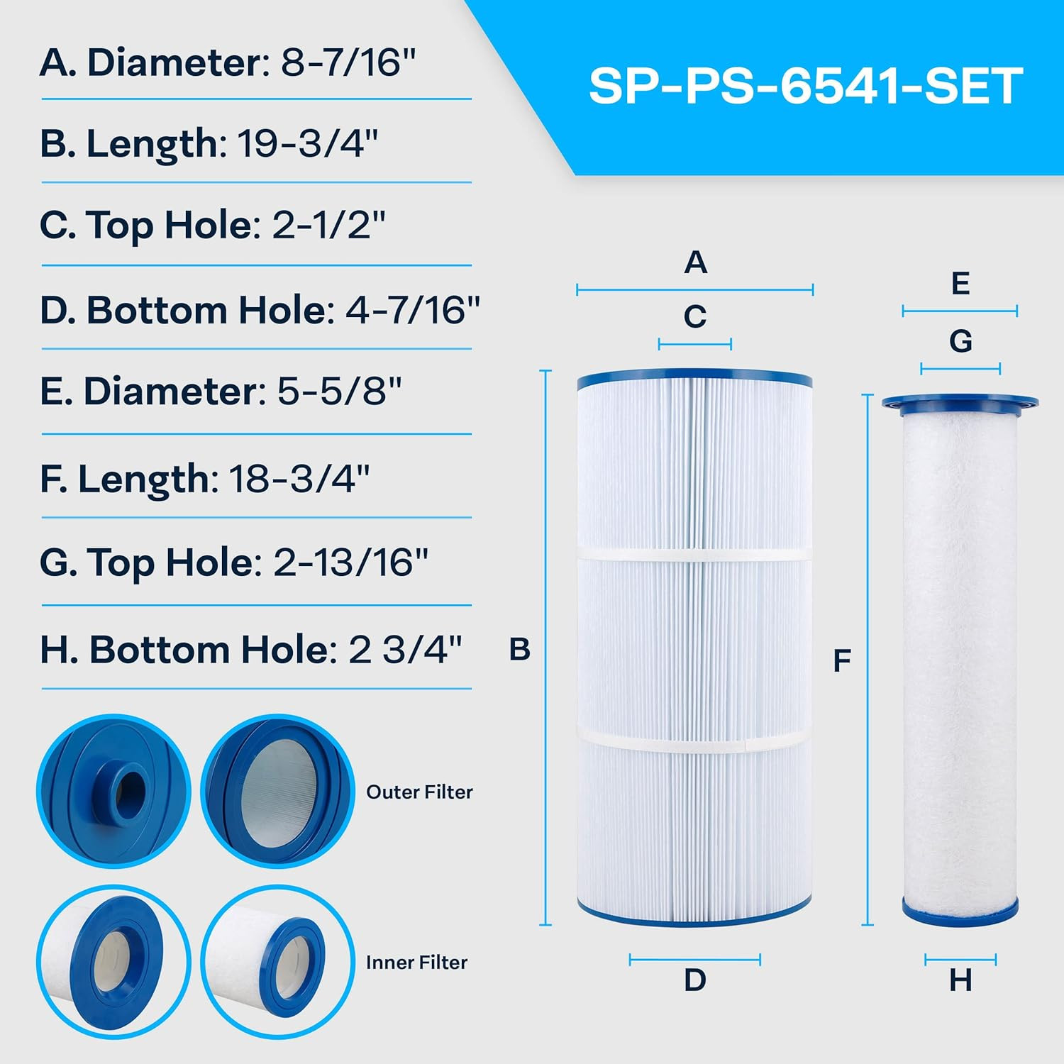 Replacement for Sundance 880 Filter 6541-397 (6473-164 & 6473-165) 6540-507 Filb gallery
