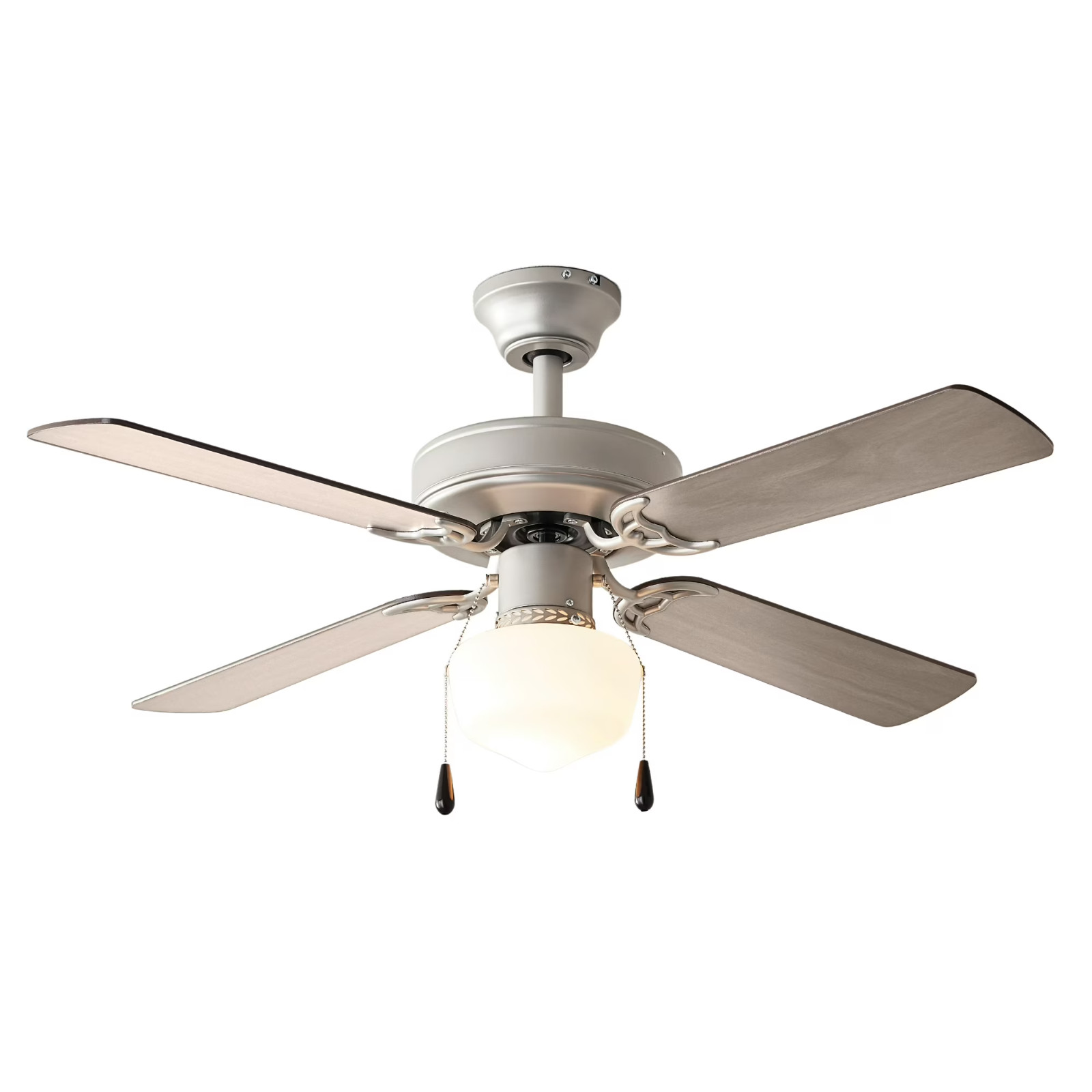 Mainstays 42 inch Downrod Ceiling Fan with Light Kit, Satin Nickel, 4 Blades, Re gallery