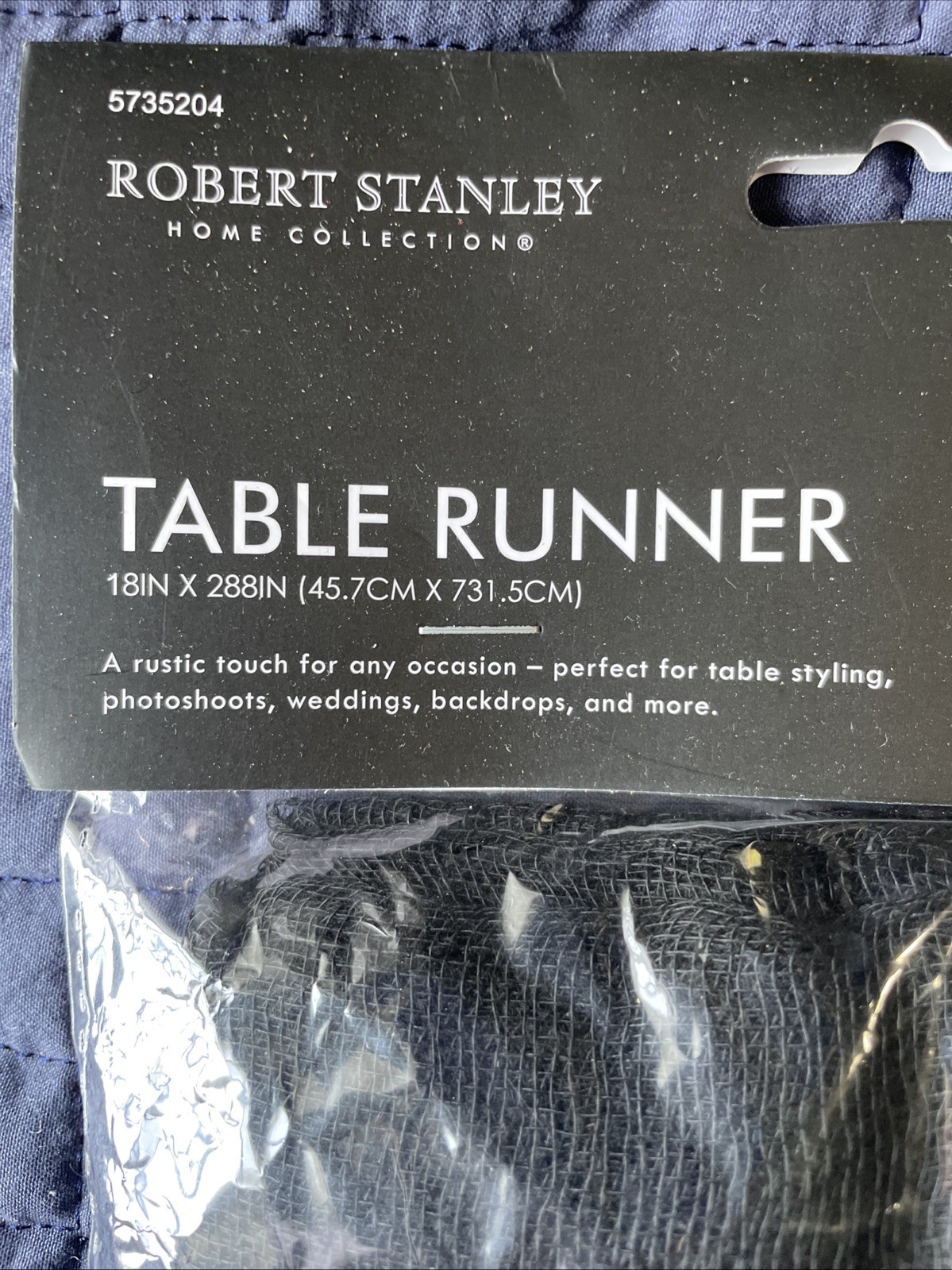 Robert Stanley Home Collection Table Runner 18in X 288in Black A Rustic Touch gallery