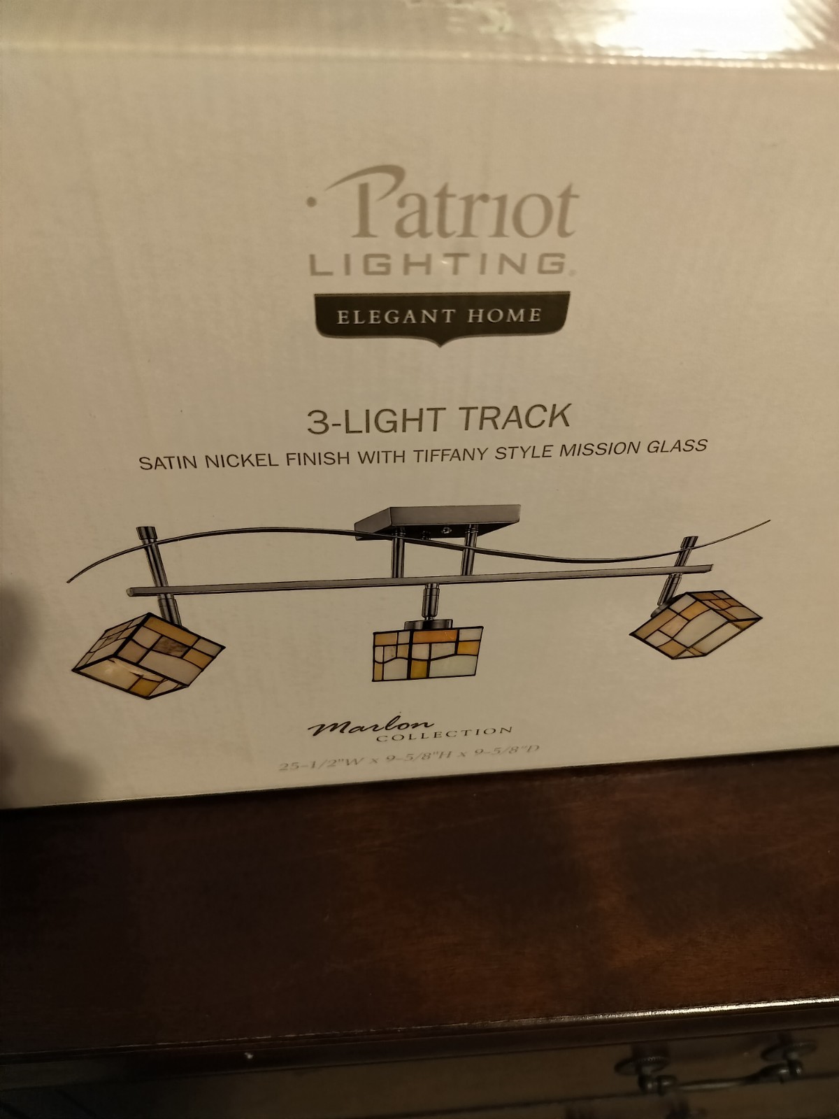 Tiffany Style Mission Glass 3 Light Adjustable Track Light Satin Nickel gallery