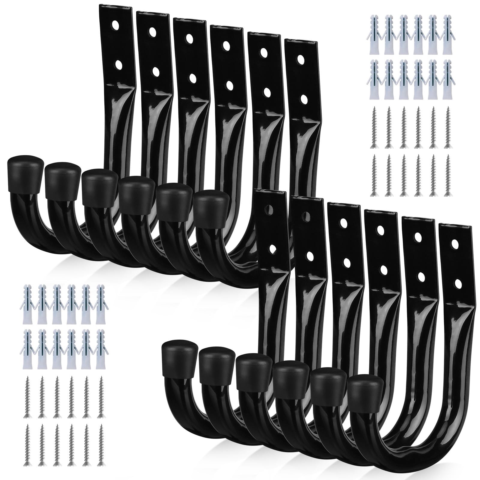 12 Pack Heavy Duty Garage Storage Hooks Wall Mount J Hooks for Hanging Tools gallery