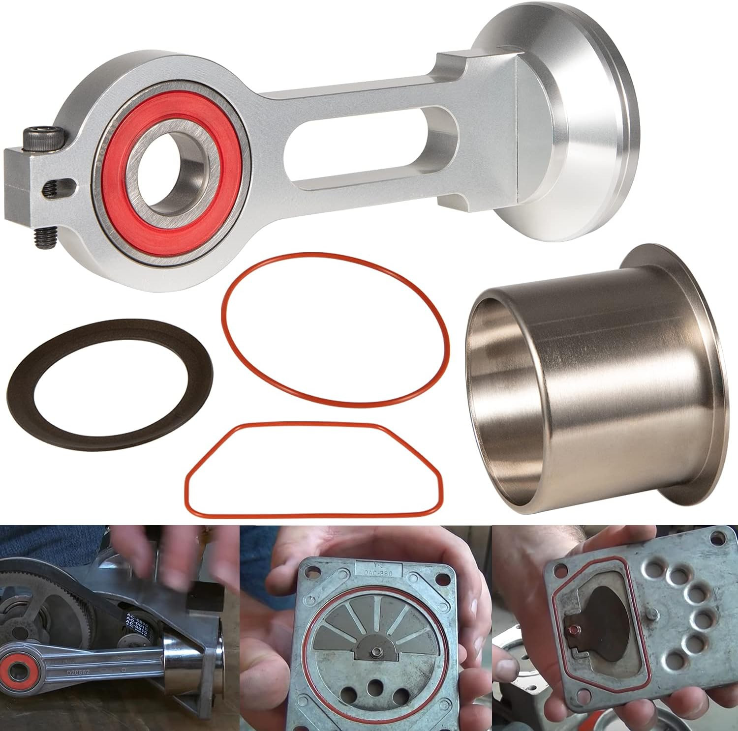 KK-4835 Compressor Piston Kit Connecting Rod Replacement Kit W/Piston Bearing fo gallery