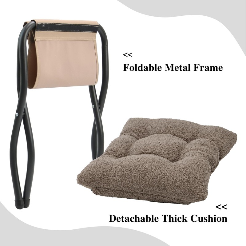 15(H) Folding Ottoman, Foldable Footrest Stool, Portable Small Foot Stool for Co gallery