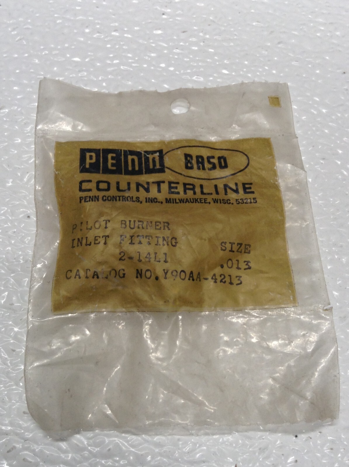 Penn Baso Pilot Burner Inlet Fitting, Size: .013 (Y90AA-4213) gallery