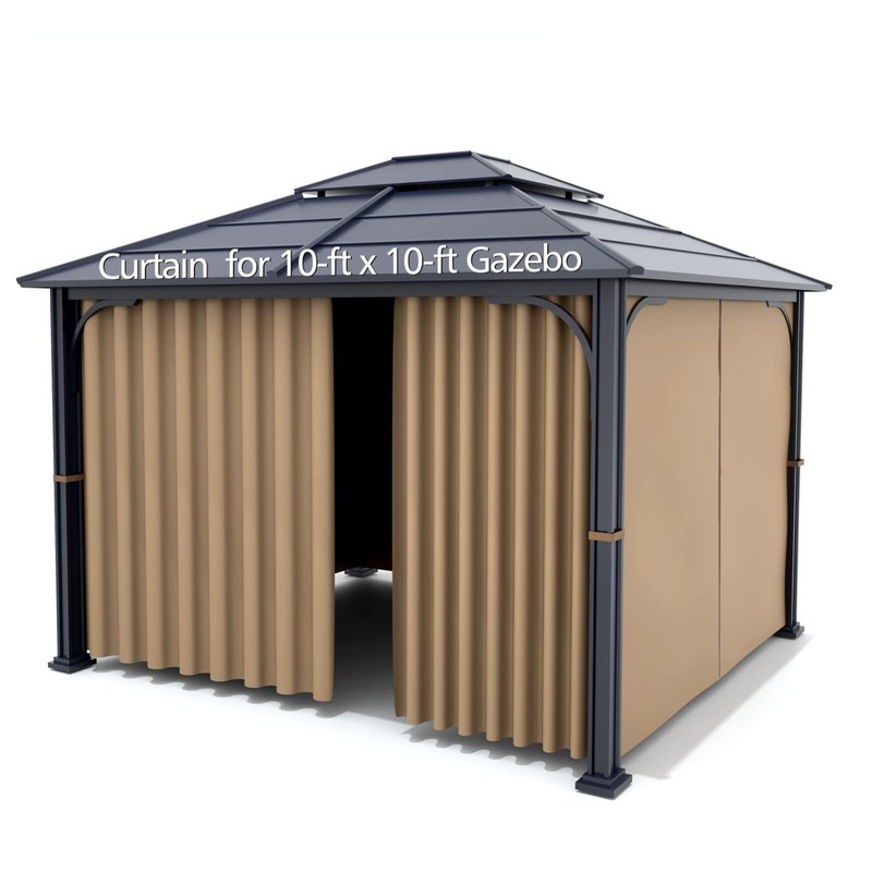 Universal Replacement Privacy Curtain for 10' x 10' Gazebo - Zippered Canopy Sid gallery