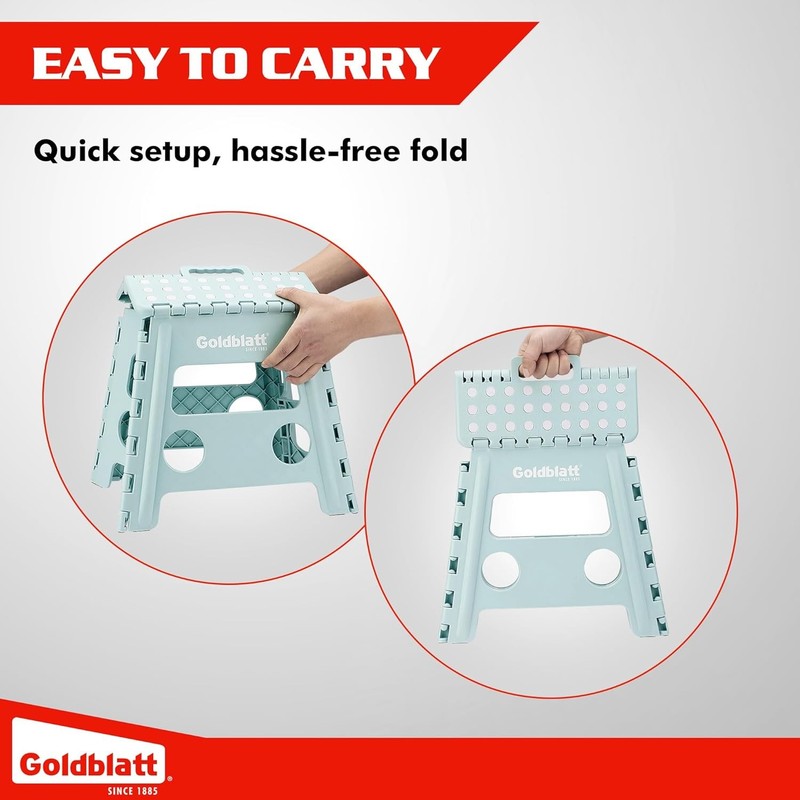 Goldblatt 2PC 12.5" Folding Step Stool Heavy-Duty Plastic Stool 300 lbs Capacity gallery
