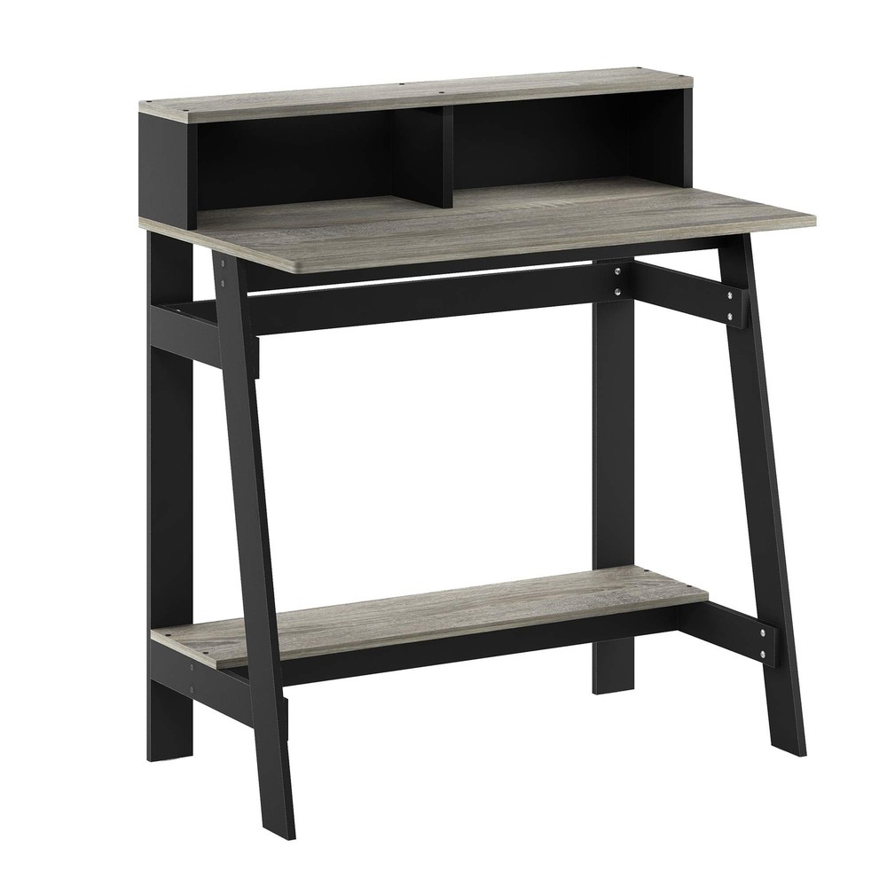 Furinno Simplistic A Frame Computer Desk, Black/French Oak Grey A-frame Design