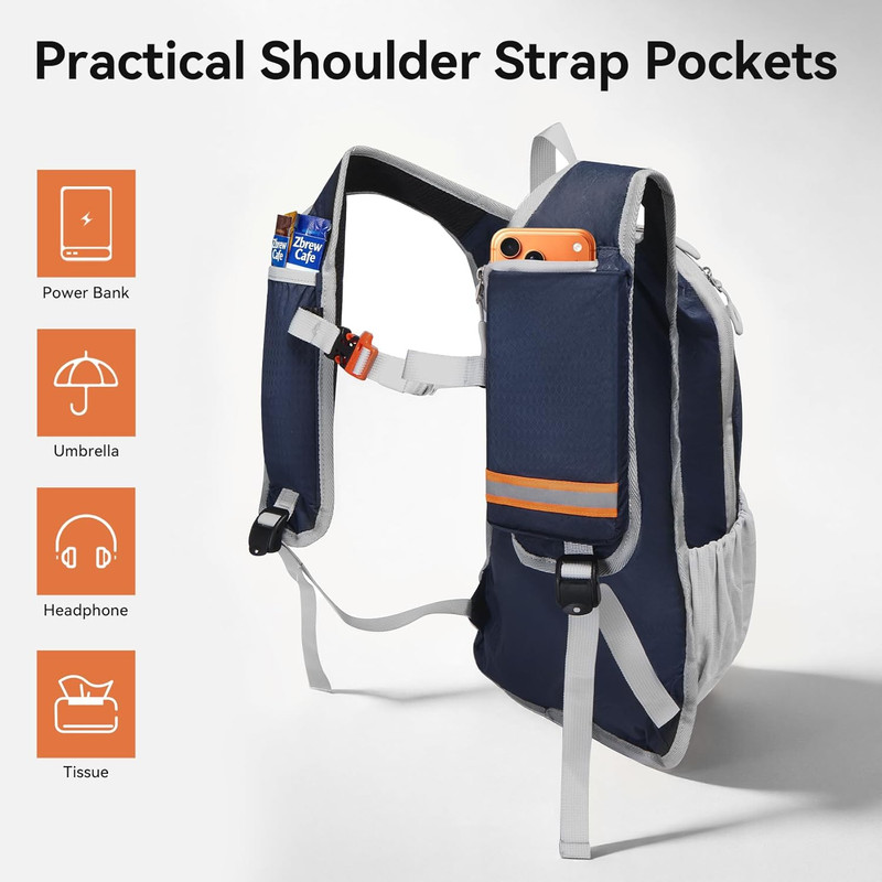 16L Small Hiking Backpack,  Lightweight Waterproof Foldable Backpack, Travel Cam 3