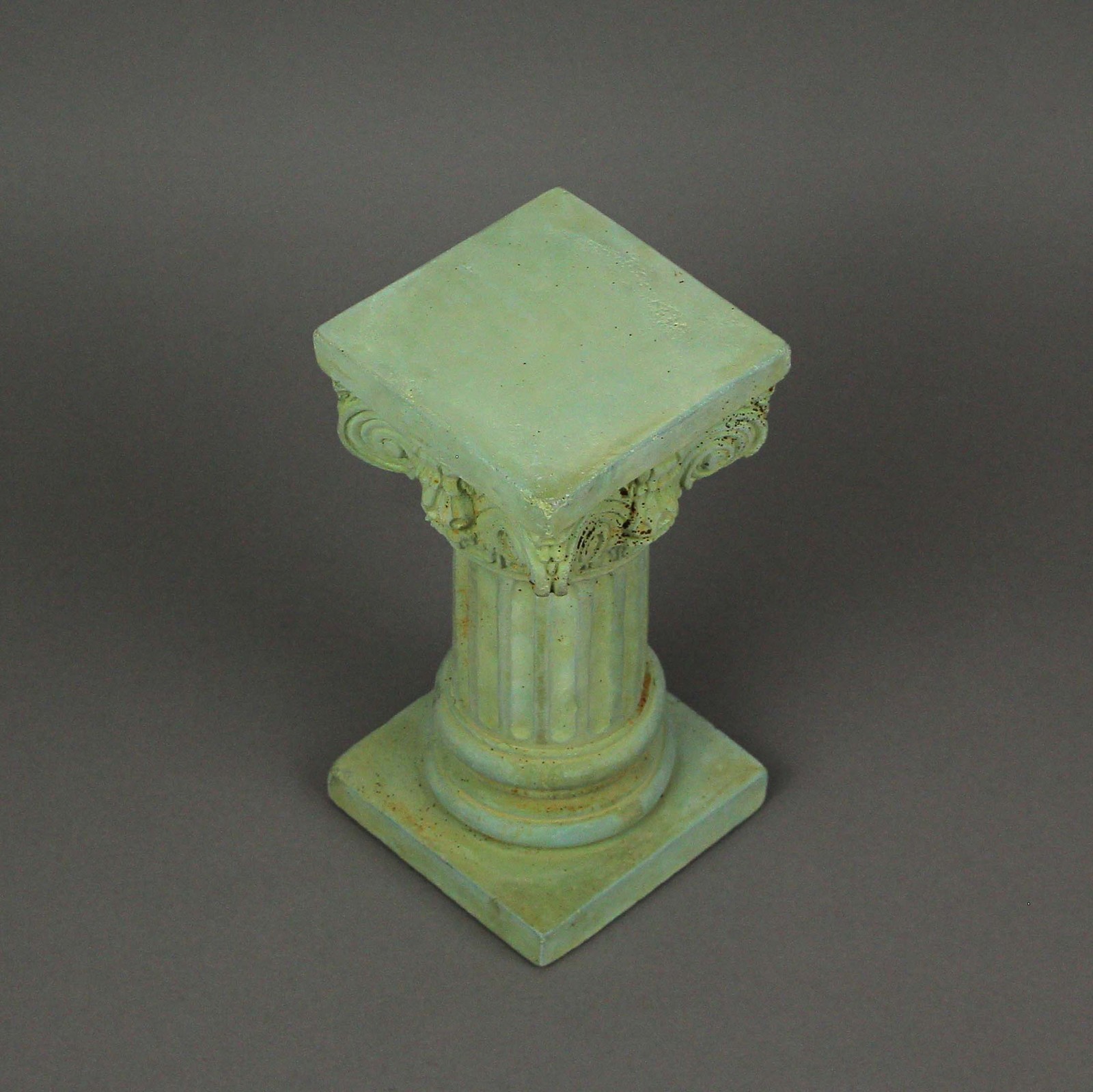 Verdigris Finish Solid Concrete Roman Ionic Column Pillar Pedestal 8.25 Inch gallery