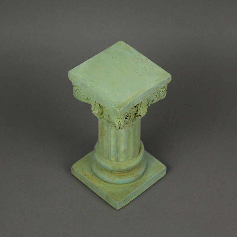 Verdigris Finish Solid Concrete Roman Ionic Column Pillar Pedestal 8.25 Inch gallery