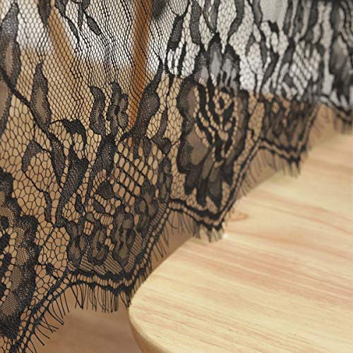 Ultra-Thin and Lightweight Rustic Lace Tablecloth, Black Nordic - Perfect for gallery