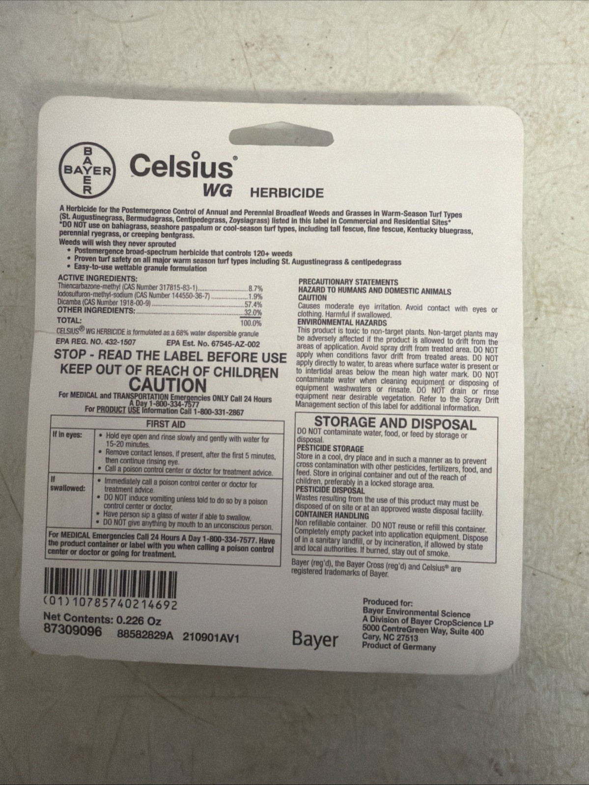 Celsius Herbicide - Single dose 0.226 oz Easy Mix Packet - Post Emergent gallery