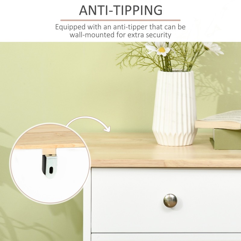 40" Modern Sideboard Buffet Cabinet 3 Drawers Adjustable Shelves White gallery