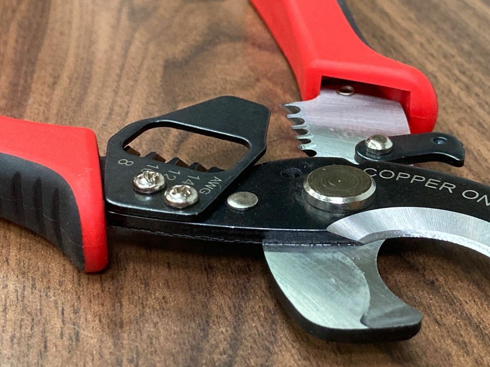 Heavy Duty Cable Cutter & Stripper Cuts Up To 1/0 AWG Strips 8-14 Gauge Wire USA