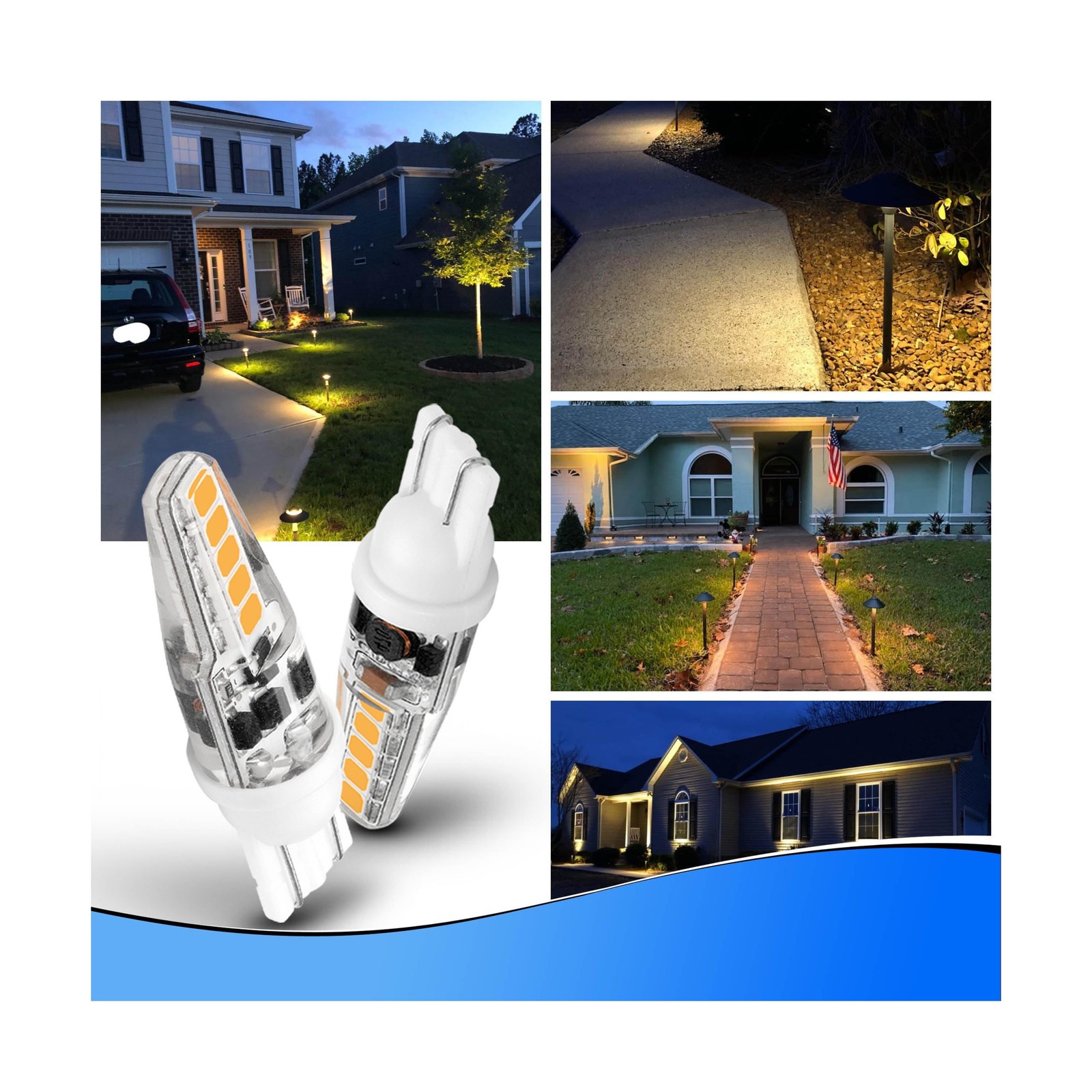 T5 T10 Wedge Base Landscape Light Bulbs 3 Watt Replace 25W 30W Halogen 2700K ... gallery