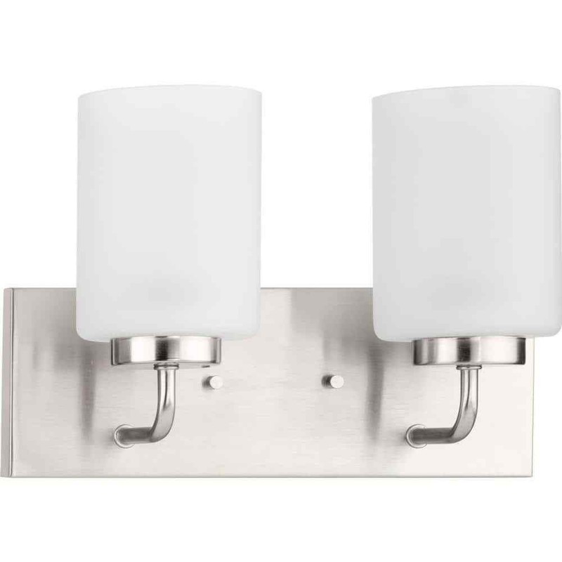 Progress Lighting Merry 2-Light Brushed Nickel Etched Glass Wall Light gallery
