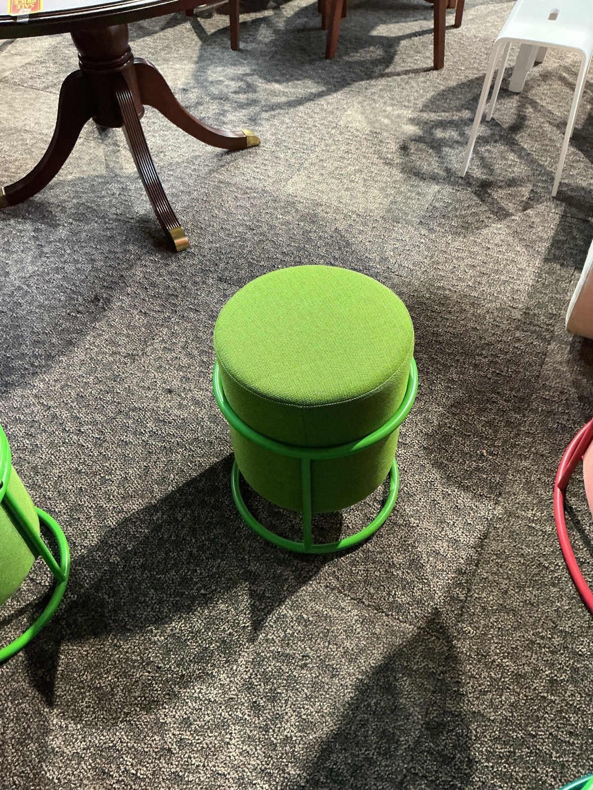 12"Drop Stool/Stackable by COR and Designer Pauline Deltour(French Made)in Green gallery