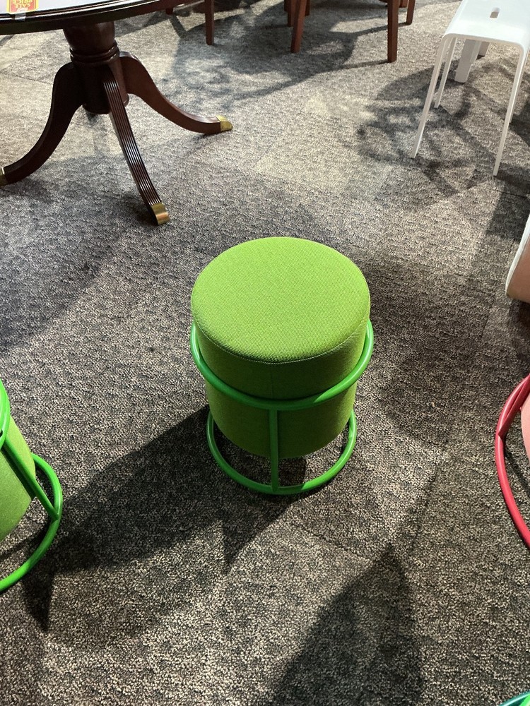 12"Drop Stool/Stackable by COR and Designer Pauline Deltour(French Made)in Green