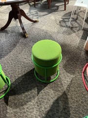 12″Drop Stool/Stackable by COR and Designer Pauline Deltour(French Made)in Green