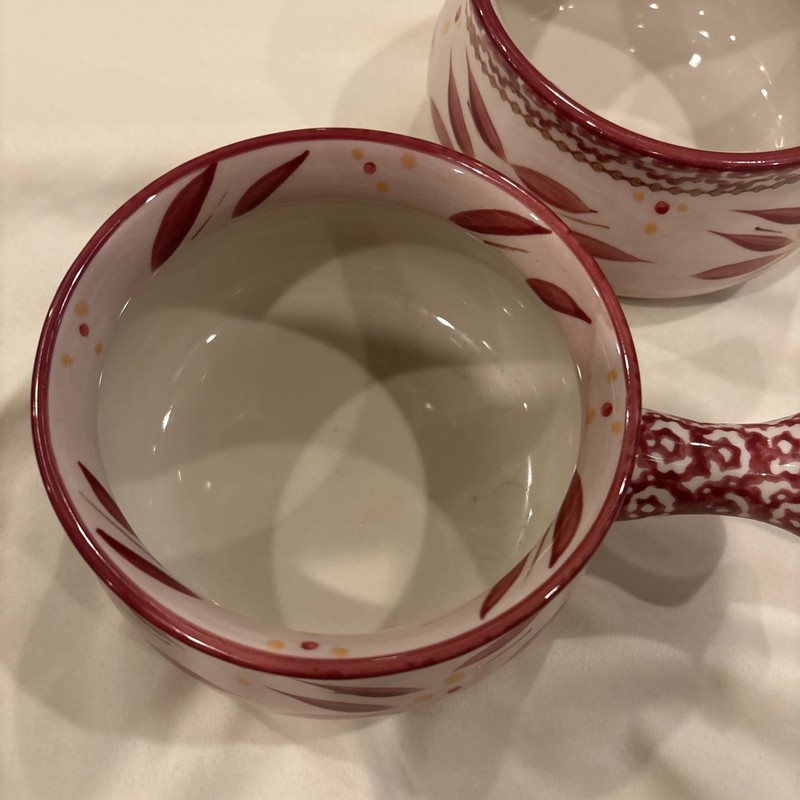 Two Piece Soup Bowl Set Temp-tations Presentable Oven Ware 18oz Red Old World gallery