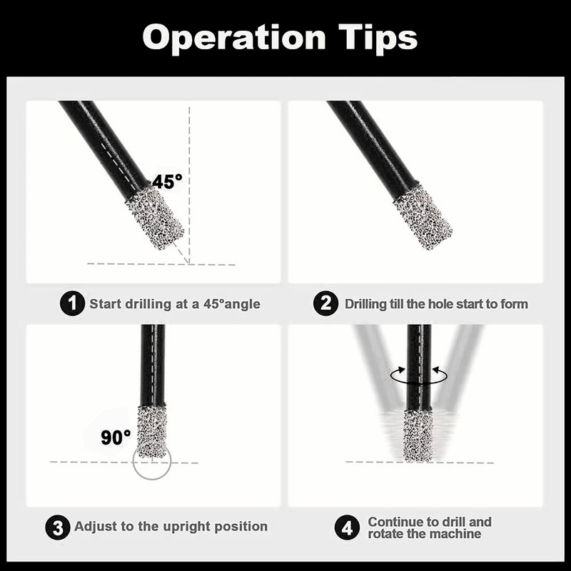 Diamond Core Drilling Bits Set Tile Hole Saw Kit Granite Ceramic Porcelain Sink gallery