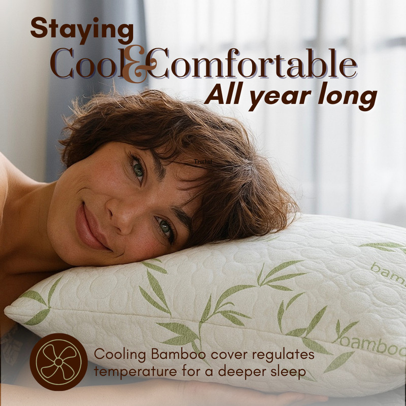 The BEST Bamboo Memory Foam Pillow. High Quality Memory Foam w/ Super Soft Cover gallery