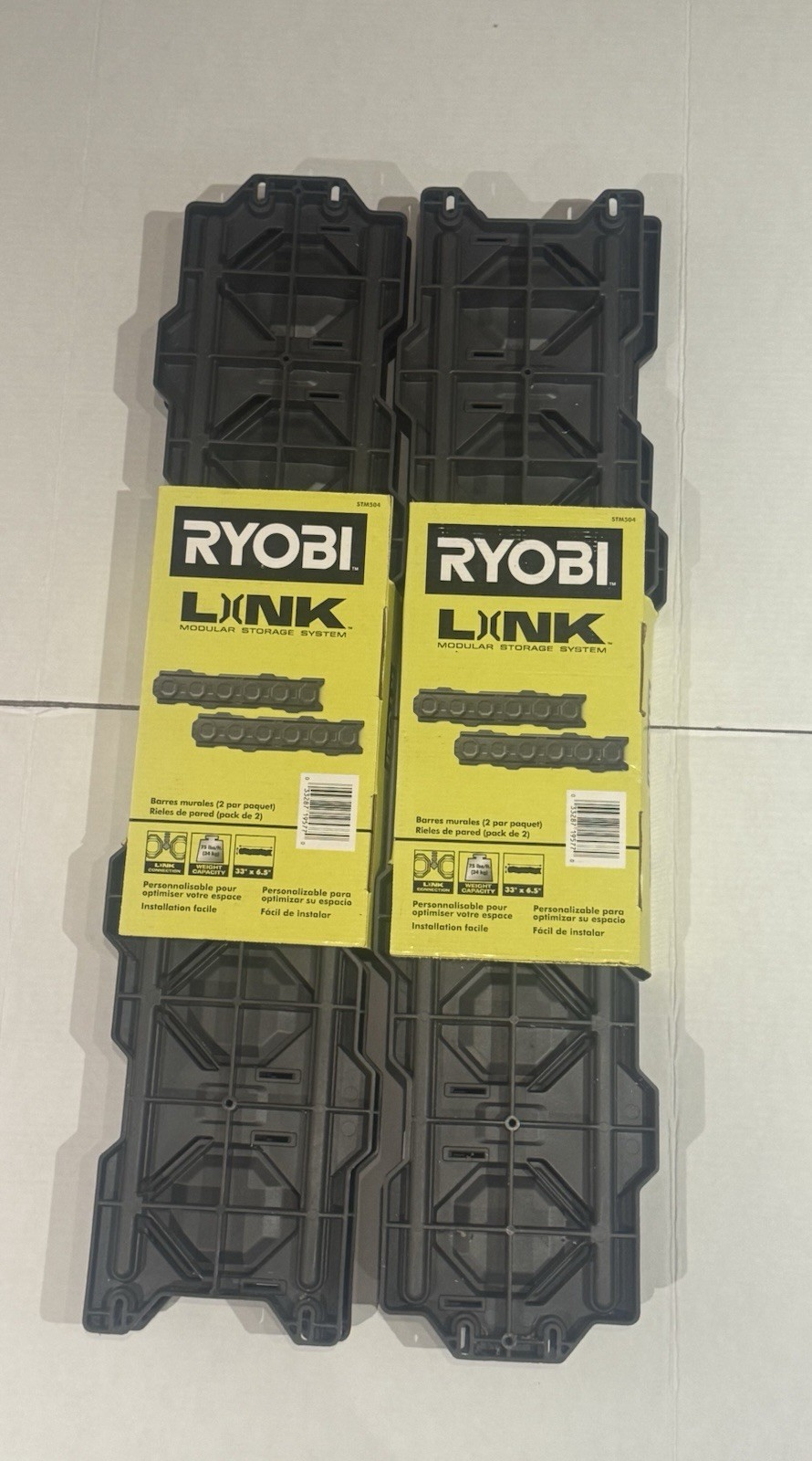 *2 2-Packs* RYOBI LINK Wall Rails, 66 in. Assembled Width (STM504) = 4 Total gallery
