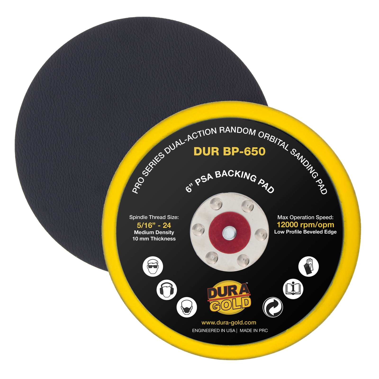6" PSA DA Sander Backing Plate Pad, Flexible, Dual-Action Random Orbital Sanding gallery