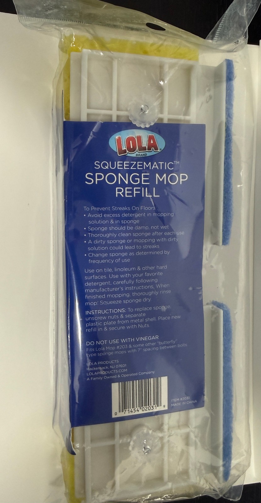 LOLA SqueezeMatic Butterfly Sponge Mop Refill, 9" Super Absorbent gallery
