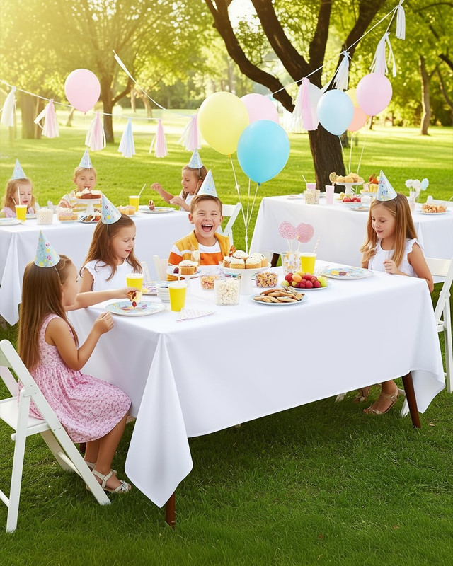 Rectangle Table Cloth 2 Pack(60X102 Inches, White), Tablecloth Machine Washable, gallery