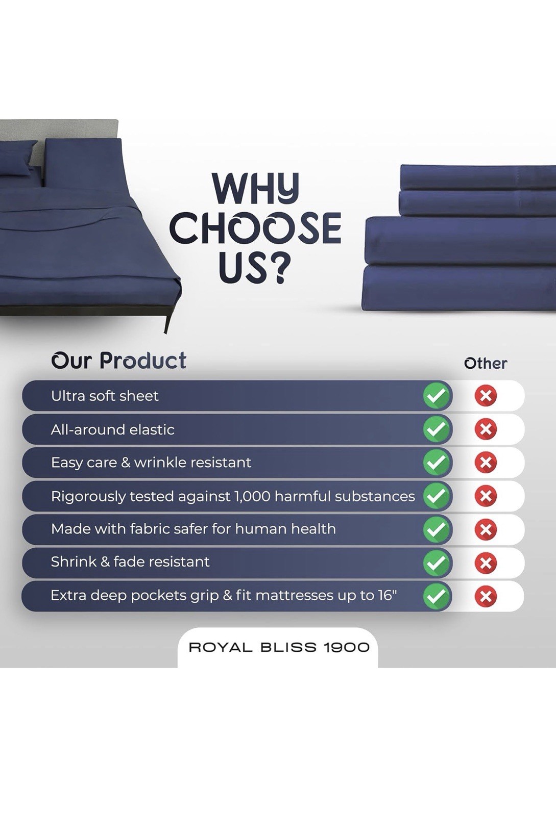 Split Top King Sheet Set for Adjustable Bed 4 Piece Bed Sheet Set Deep Pocket gallery