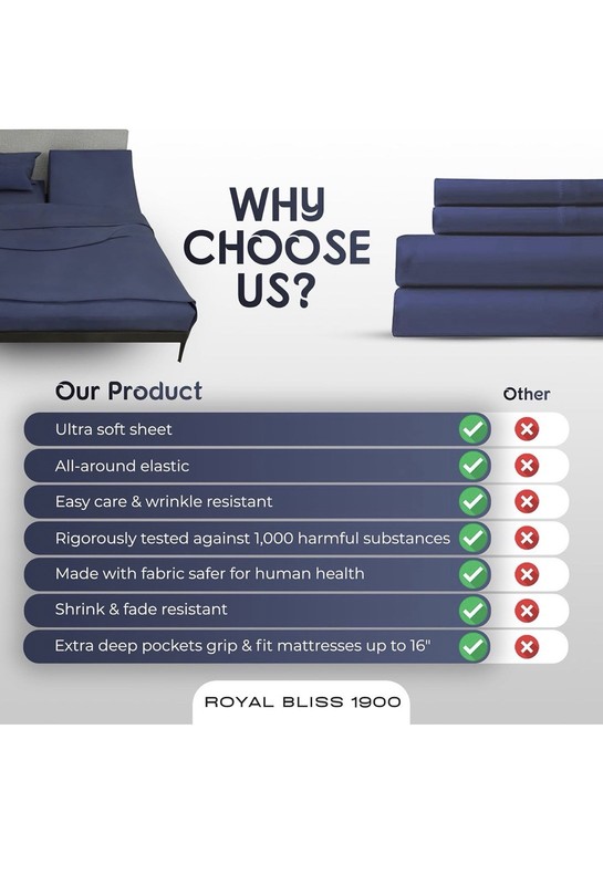 Split Top King Sheet Set for Adjustable Bed 4 Piece Bed Sheet Set Deep Pocket gallery