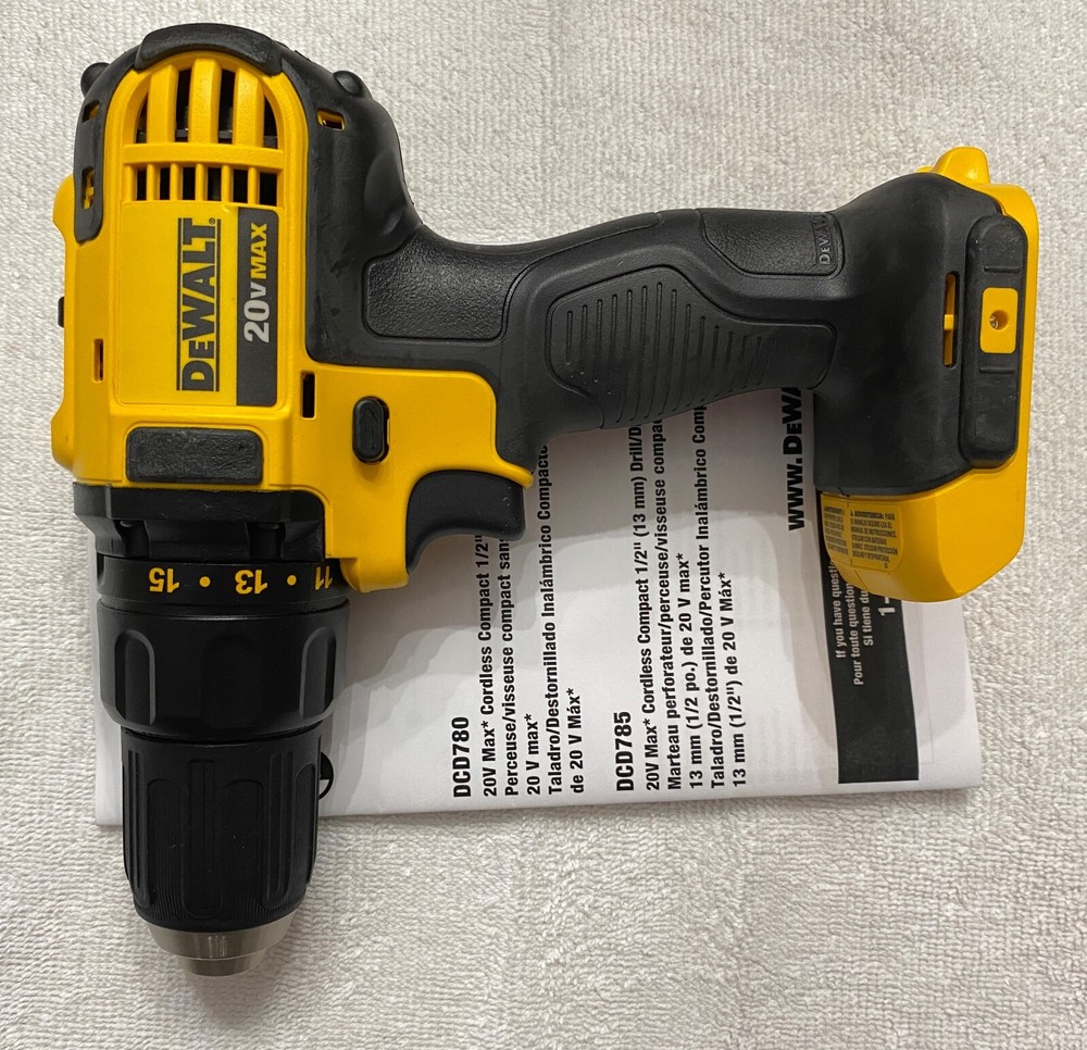 New Dewalt DCD780B 20 Volt 20V Max 1/2" 2 Speed Drill Driver Li-ion Cordless