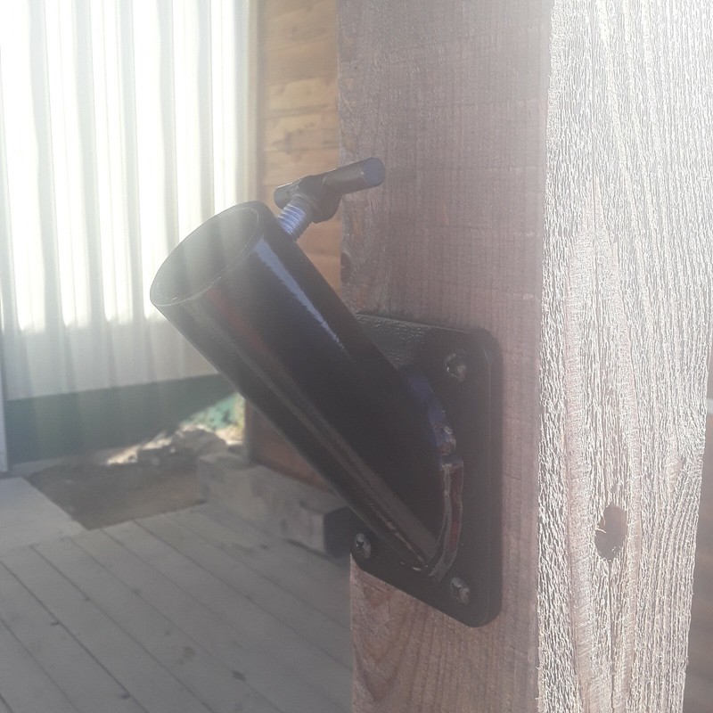 Flag Pole Bracket Powder Coated Black gallery