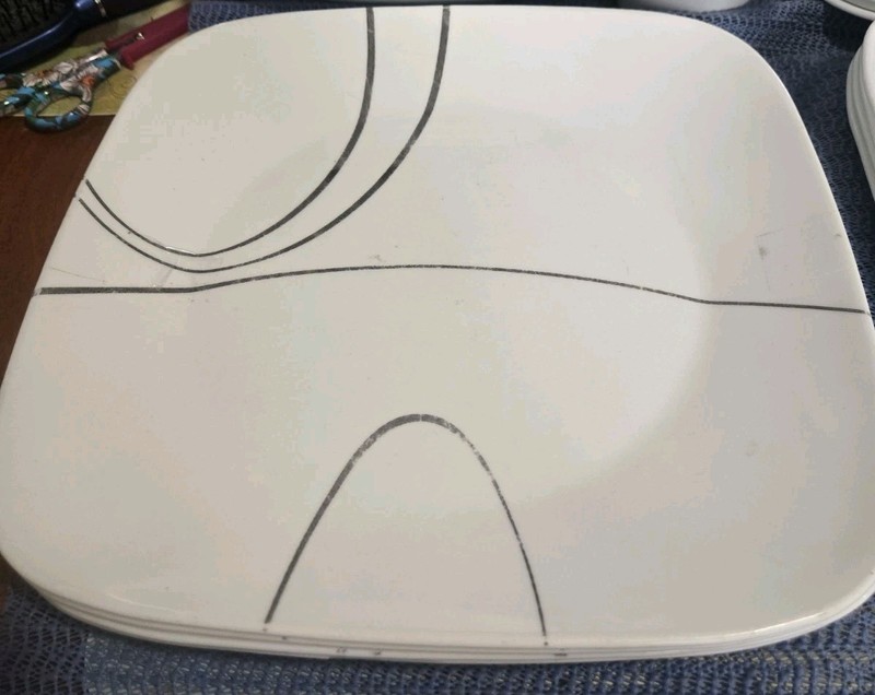 Corelle "Simple Lines" 4 Dinner Plates 10.5" gallery