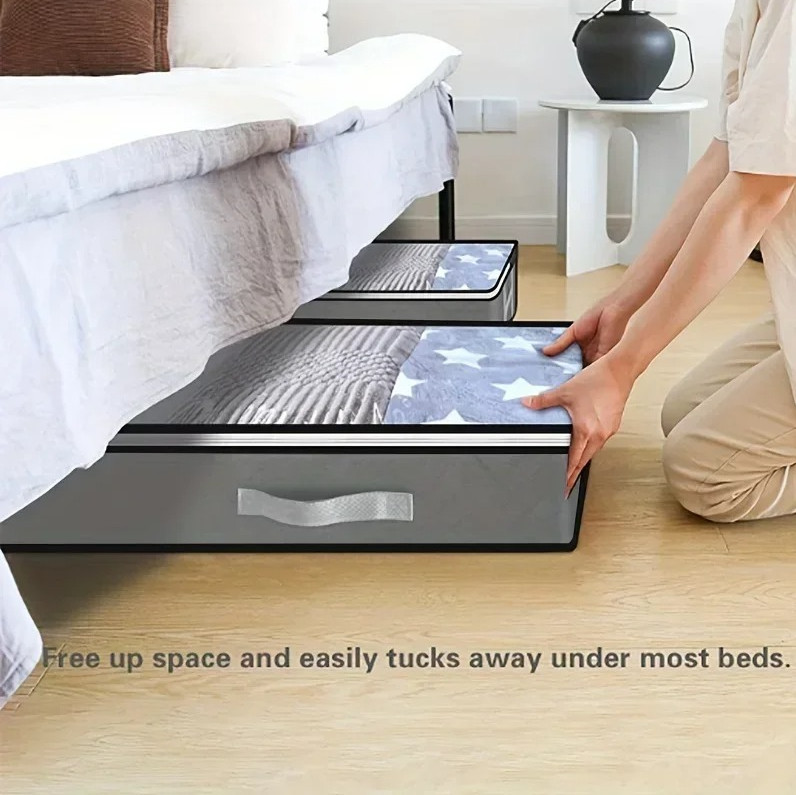 1pc Dustproof Under Bed Storage Box – Fabric Organizer with Reinforced Handles gallery